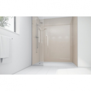 Wickes  Mermaid Latte Acrylic Single Shower Panel 2400mm x 900mm