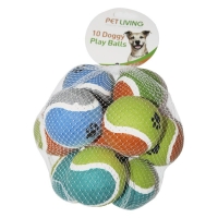 QDStores  10pk Doggy Play Balls Assorted Colours