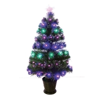 QDStores  Artificial Christmas Tree 3ft - Animated Pink and Blue LEDs