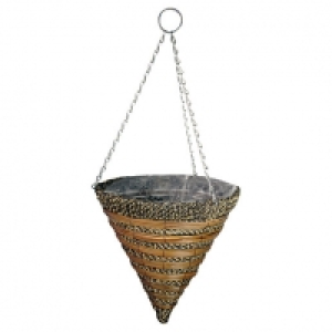 14in Sisai Rope & Fern Hanging Cone