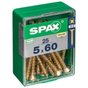 Spax PZ Countersunk Zinc Yellow Screws - 5 x 60mm Pack of 25 £3.60