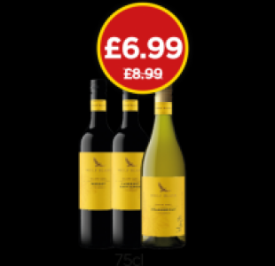 Wolf Blass Yellow Label Merlot, Cabernet Sauvignon, Chardonn £6.99