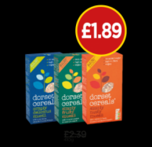 Dorset Cereals Simply Delicious Muesli, Simply Fruity Muesli £1.89