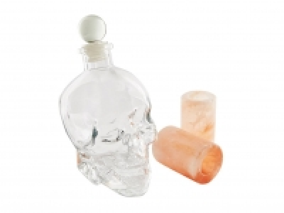 Skull Decanter & Himalayan Salt Shot Glass Set