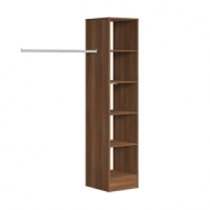 Wickes  Spacepro Wardrobe Storage Kit Tower Unit Walnut - 450mm