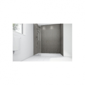 Wickes  Mermaid Nickel Gloss Laminate Single Shower Panel 2400mm x 1