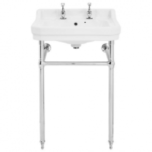 Wickes Oxford Traditional 2 Tap Hole Ceramic Bathroom Basin