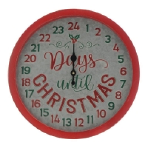 Red & Green Wooden Days Countdown Advent Calendar Clock 36cm £16.99