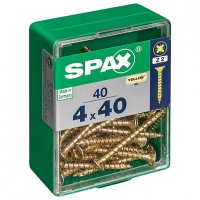 Wickes  Spax PZ Countersunk Zinc Yellow Screws - 4 x 40mm Pack of 40
