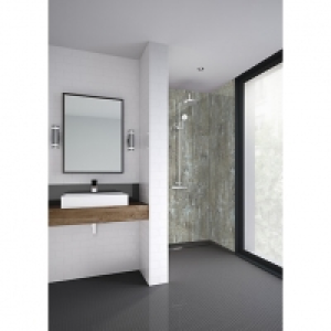 Wickes  Mermaid Distressed Wood Laminate Single Shower Panel - 2400 