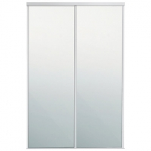 Wickes  Spacepro Sliding Wardrobe Door White Framed Mirror Twinpack 