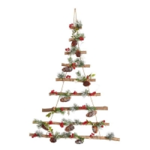 Homebase Yes Red Berry Christmas Tree Hanging Wall Sash Decoration with L