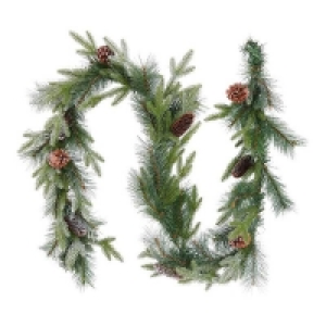 Pvc House Beautiful Pinecones Frosted Christmas Garland - 210cm