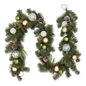 No House Beautiful Bauble and Pinecone Christmas Garland - 210c