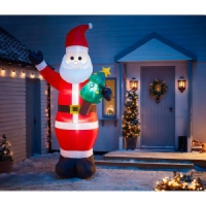 Fabric/plastic/metal 10ft Santa with Christmas Tree Inflatable