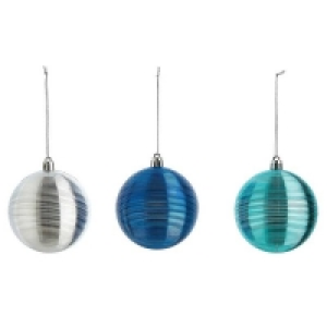 Homebase Plastic Midnight Magic Shatterproof Christmas Tree Baubles - 9 Pack