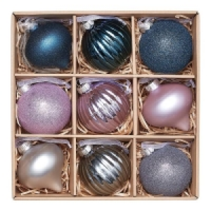 100% Glass House Beautiful Midnight Magic Glass Christmas Tree Baubles