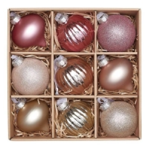 100% Glass House Beautiful Snow Blossom Glass Christmas Tree Baubles -