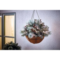 Homebase Yes Pre-lit Snowy Christmas Hanging Basket (Battery Operated)