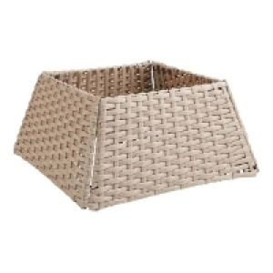 Pp Rattan/metal Natural Trapezoid Folding Christmas Tree Skirt - 48cm