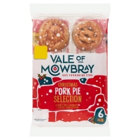 Iceland  Vale of Mowbray Christmas 6 Mini Pork Pie Selection