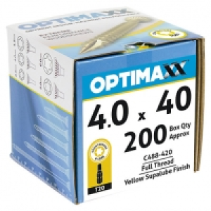 Optimaxx Tx Countersunk Zinc & Yellow Passivated Woodscrew -