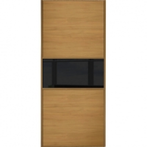 Spacepro Sliding Wardrobe Door Fineline Oak Panel & Black Gl £190.00