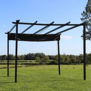 Charles Bentley 3 x 3m Steel Pergola Gazebo - Grey