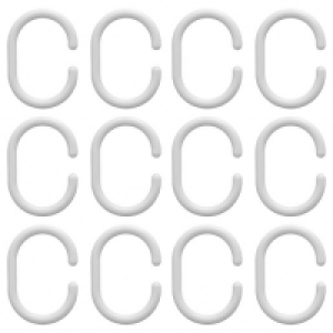 Croydex C-Shaped Shower Curtain Rings - White