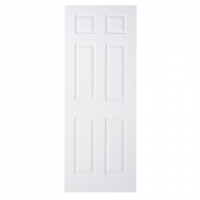 Wickes  Wickes Woburn White Grained Moulded 6 Panel Internal Door - 