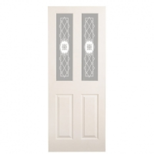 Wickes  Wickes Stirling White Glazed Grained Moulded 4 Panel Interna