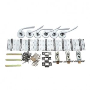 Wickes Ciro Round Rose Door Handle Set - Polished Chrome 3 P £42.00