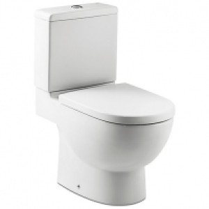 Meridian Easy Clean Close Coupled Open Back Toilet Pan, Cist