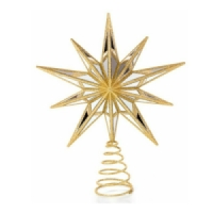 Partridges Premier Decorations Premier Christmas Gold Tree Topper with Mirrors and Golden G