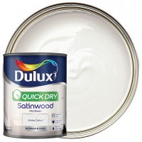 Wickes  Dulux Quick Dry Satinwood Paint - White Cotton 750ml