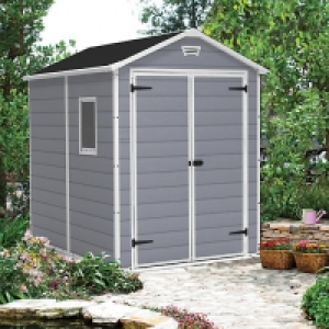 Wickes  Keter Manor 6 x 8ft Double Door Outdoor Apex Plastic Garden 