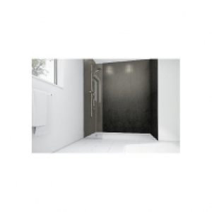 Wickes  Mermaid Obsidian Gloss Laminate Single Shower Panel 2400mm x