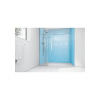 Wickes  Mermaid Sky Blue Acrylic 2 Sided Shower Panel Kit 900mm x 90