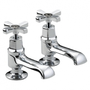 Bristan Art Deco Pair of Chrome Crosshead Basin Taps £108.00