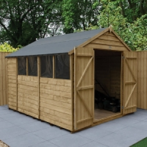 Forest Garden 10 x 8ft Double Door Overlap Apex Pressure Tre £1,360.00