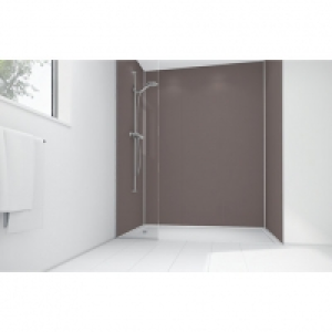 Wickes  Mermaid Coffee Matte Acrylic 2 Sided Shower Panel Kit 900mm 