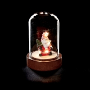 Santa Mini Glass Dome Christmas Decoration - 6 Warm White LE £4.99