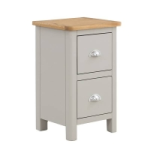 No Assembly Required Norbury 2 Drawer Bedside Table - Grey