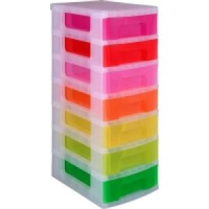 Plastic Really Useful 7 Drawer Colour Drawer Tower
