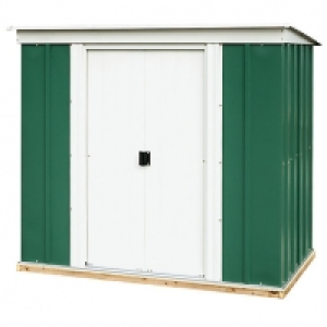 Wickes  Rowlinson 6 x 4ft Double Door Metal Pent Shed including Floo