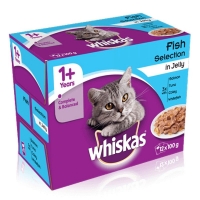 QDStores  12 x 100g Pouch Whiskas Fish Selection In Jelly