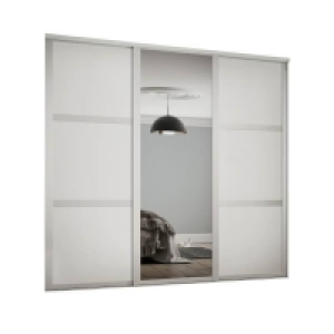 Shaker 3 Door Sliding Wardrobe Kit White Panel / Mirror with £404.80