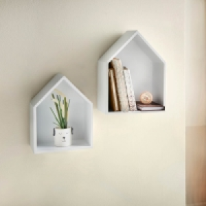 Alva Set of 2 Home Shelves - White