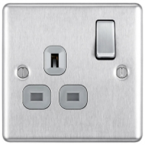 BG 13A Screwed Raised Plate Single Switched Power Socket Dou