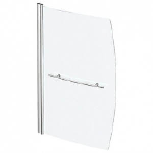 Wickes  Wickes Space Saver Bath Screen 6mm with Chrome Rail - 1400 x